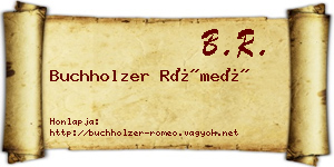 Buchholzer Rómeó névjegykártya